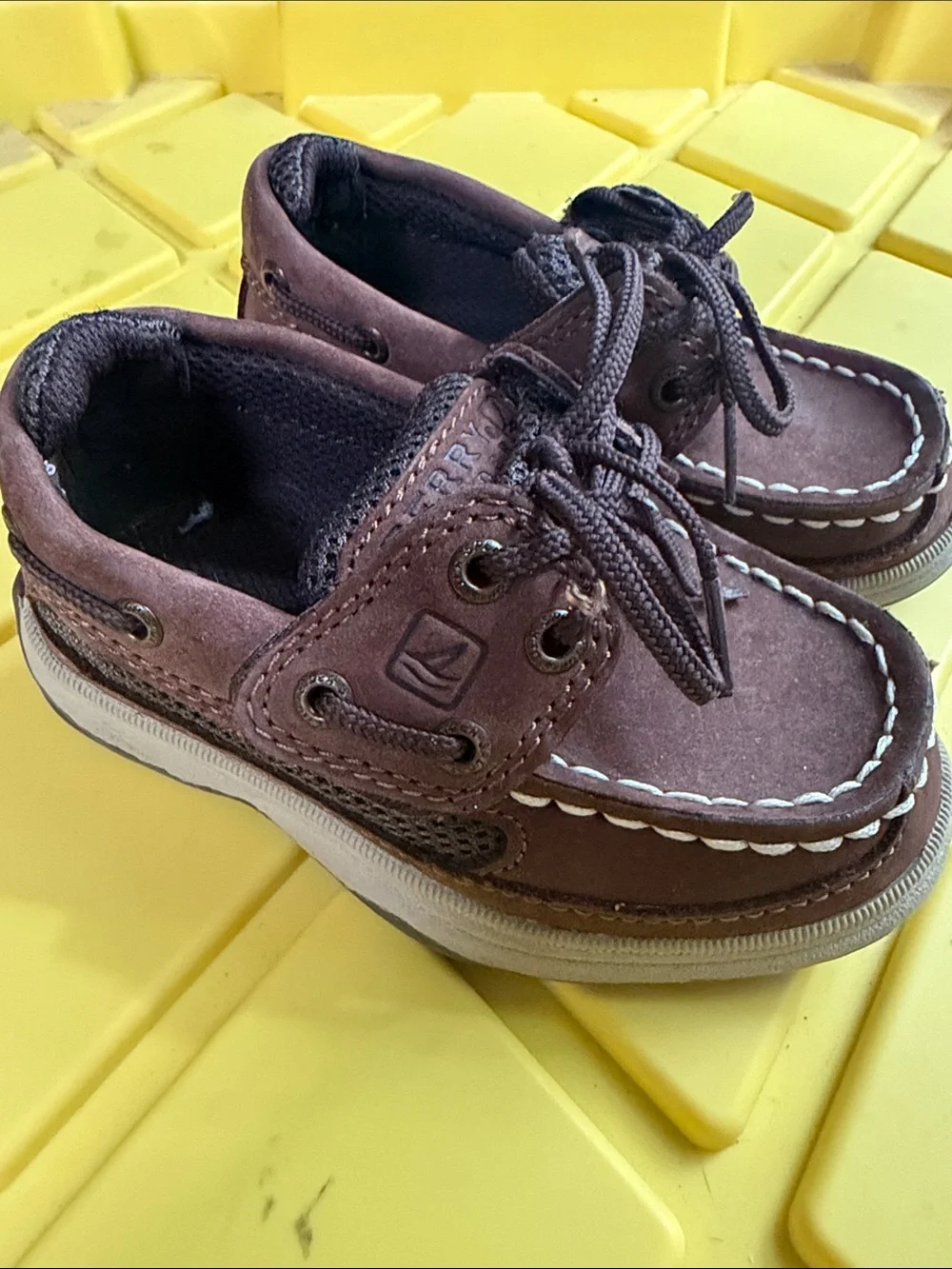 Sperry Brown Leather Kids Boat Shoes